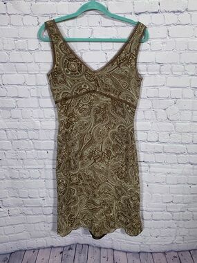 Old Navy Womens Y2K Womens Sleeveless Paisley Brown Dress Babydoll Size 4 Fairy
